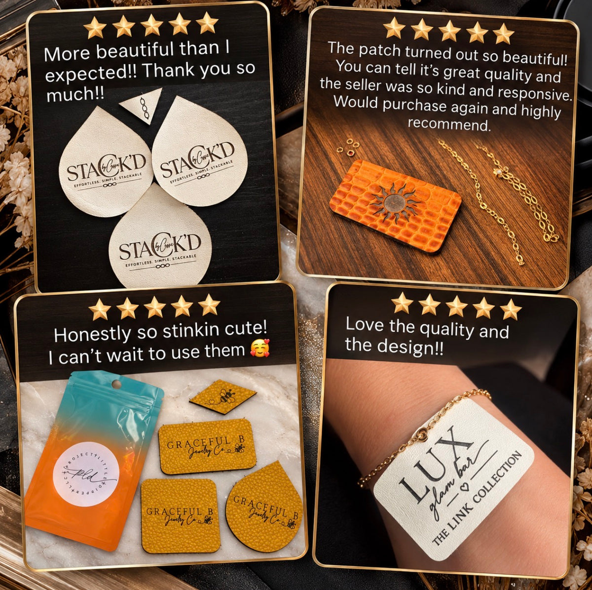 Genuine Leather Custom Engraved Logo Welding Safety Patches | Permanent Jewelry