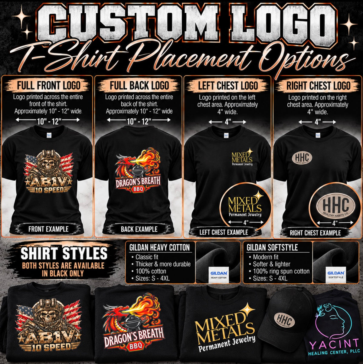 Custom Logo Tshirts | Gilden & Comfort Colors