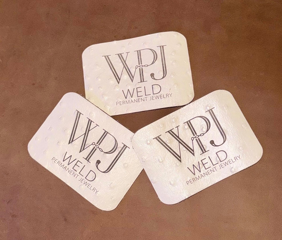Genuine Leather Custom Engraved Logo Welding Safety Patches | Permanent Jewelry
