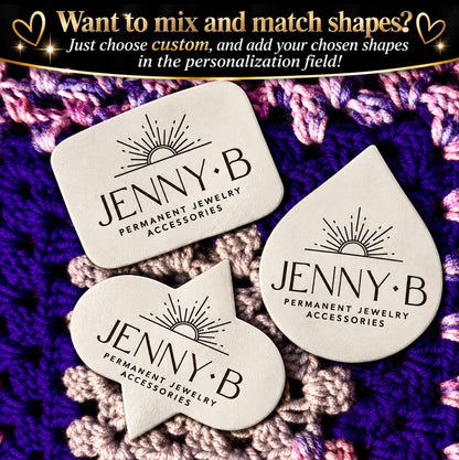 Genuine Leather Custom Engraved Logo Welding Safety Patches | Permanent Jewelry