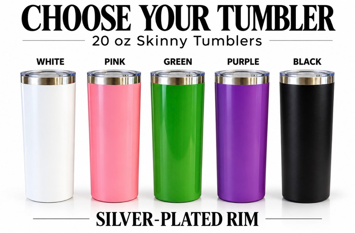 Custom Engraved Logo Stainless Steel Tumbler | 20oz Skinny