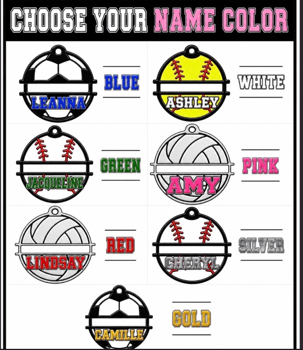 Personalized Sports Bag Hair Tie Holder Acrylic Keychain | Custom UV Printed Bag Tag