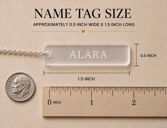 Custom Frosted Acrylic Name Chain Tags