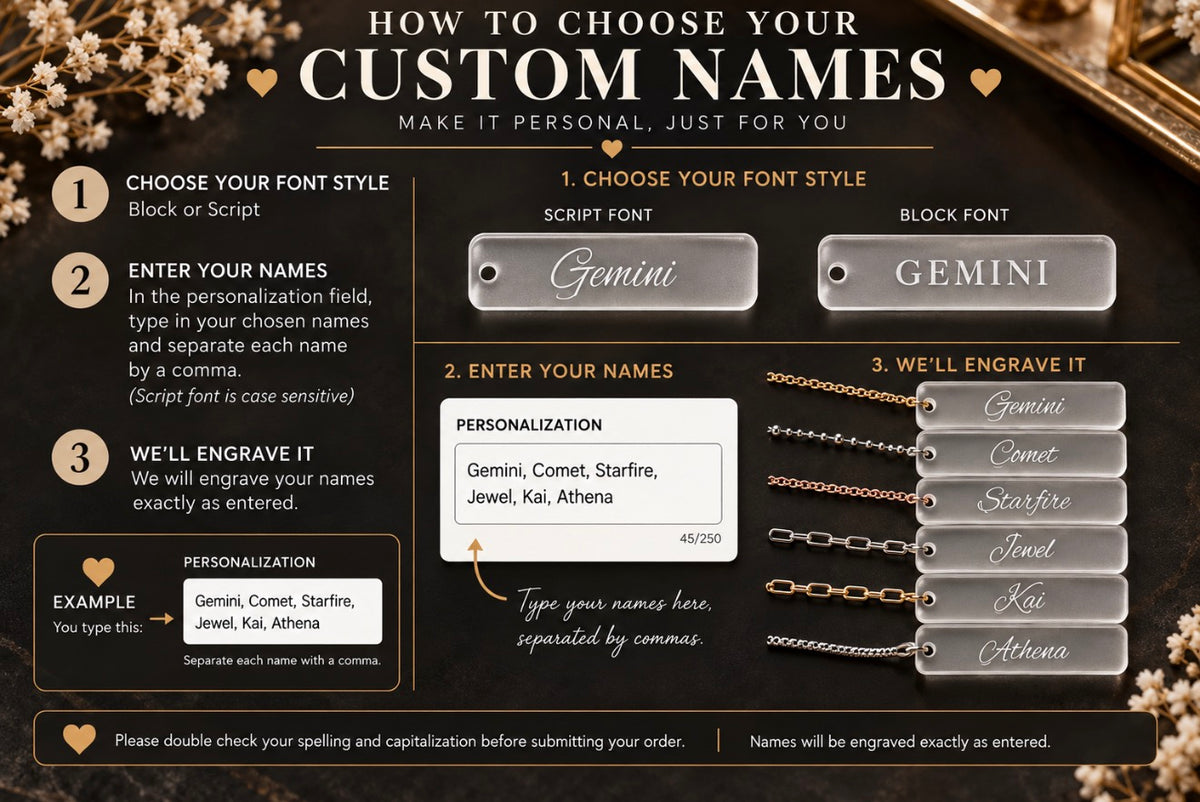 Custom Frosted Acrylic Name Chain Tags