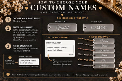 Custom Frosted Acrylic Name Chain Tags