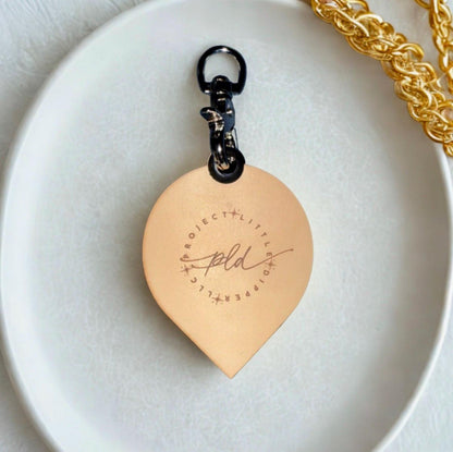 Permanent Jewelry Genuine Leather Safety Patch Keychain with Custom Logo-Full Size