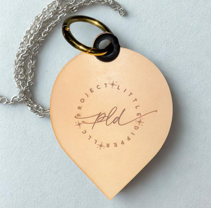 Permanent Jewelry Genuine Leather Safety Patch Keychain with Custom Logo-Full Size