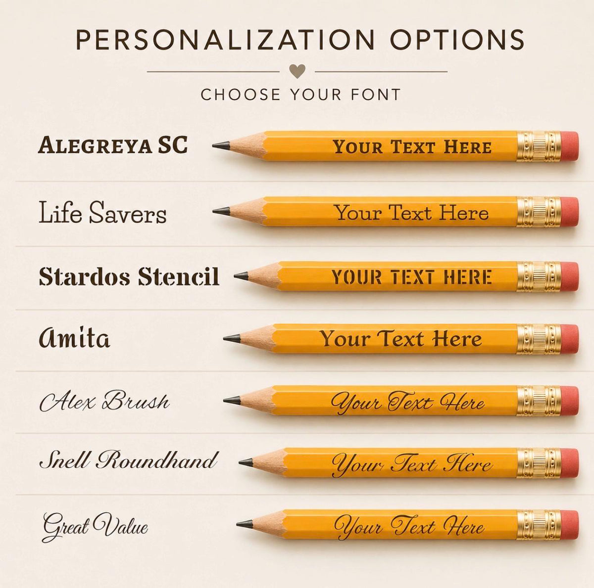 Personalized Engraved Pencils