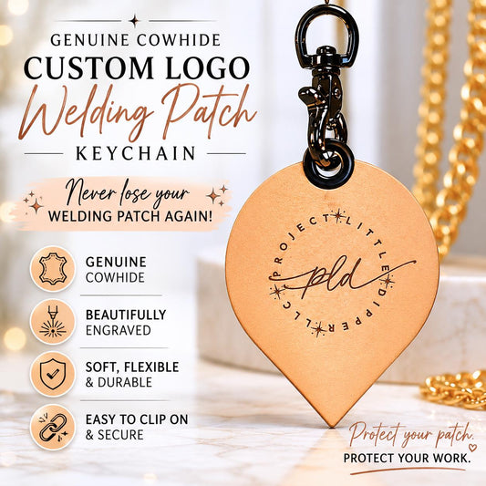 Permanent Jewelry Genuine Leather Safety Patch Keychain with Custom Logo-Full Size