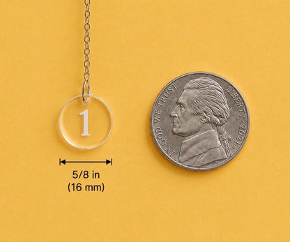 Custom Acrylic Clear Number Chain Tags | Clear Engraved Inventory Identifiers