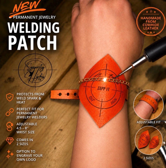 Security Hydes™ Permanent Jewelry Adjustable Welding Patch Shield | Custom Logo Option Now Available