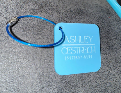 Custom Engraved Acrylic Luggage Tag | Privacy Travel Tag | Personalized Bag Tag