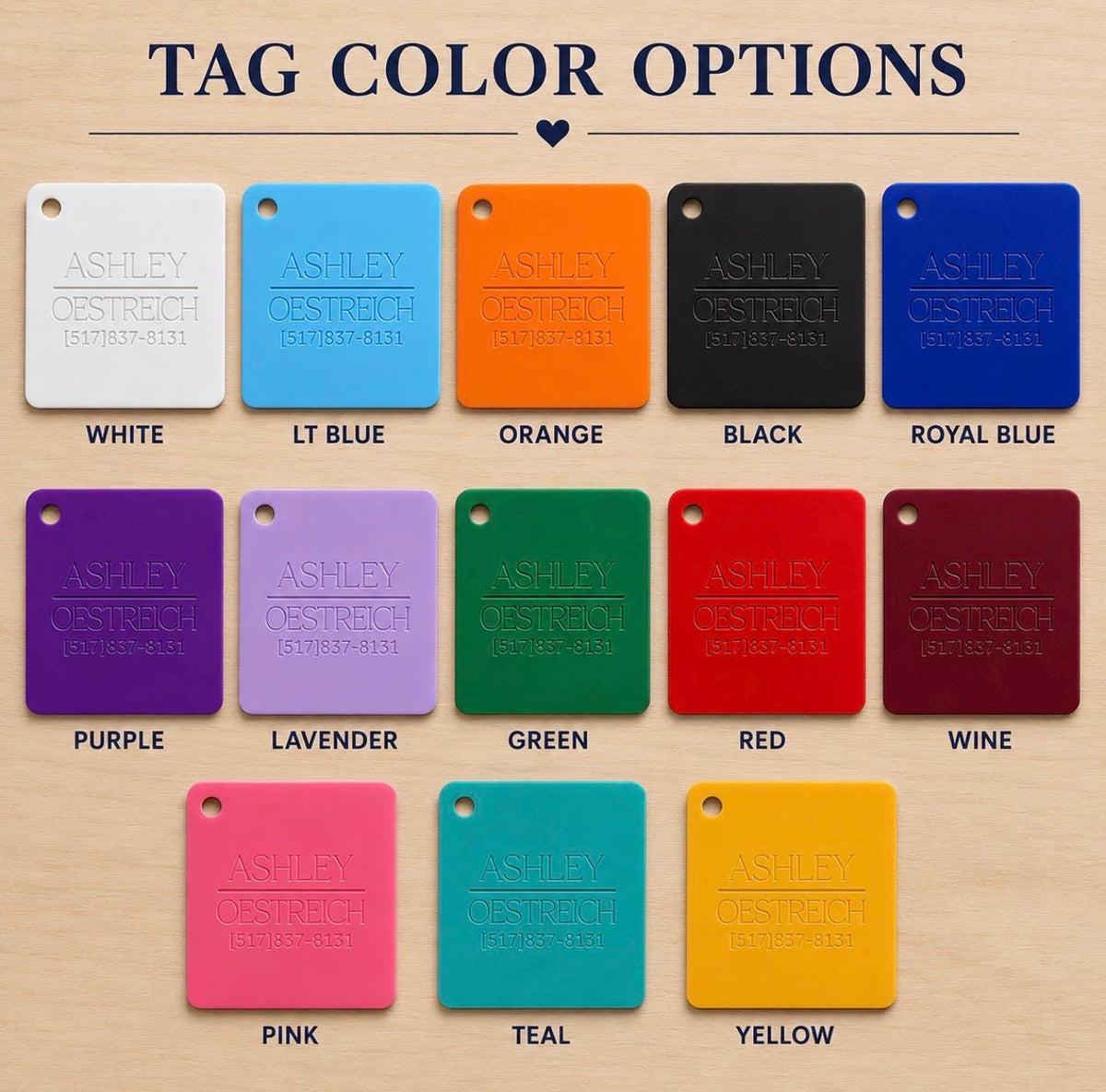 Custom Engraved Acrylic Luggage Tag | Privacy Travel Tag | Personalized Bag Tag