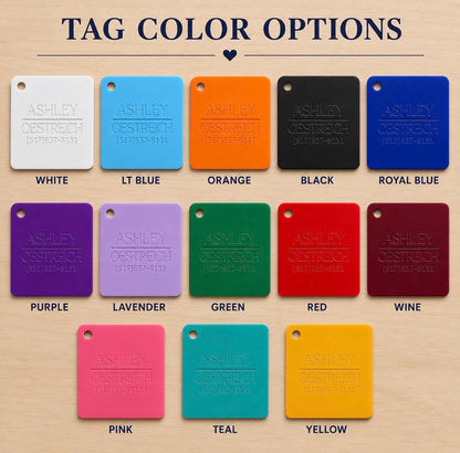 Custom Engraved Acrylic Luggage Tag | Privacy Travel Tag | Personalized Bag Tag