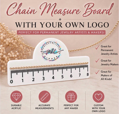 Custom Logo Chain Measure Board for Permanent Jewelry | Personalized Acrylic Measuring Board | Jewelry Measuring Tool