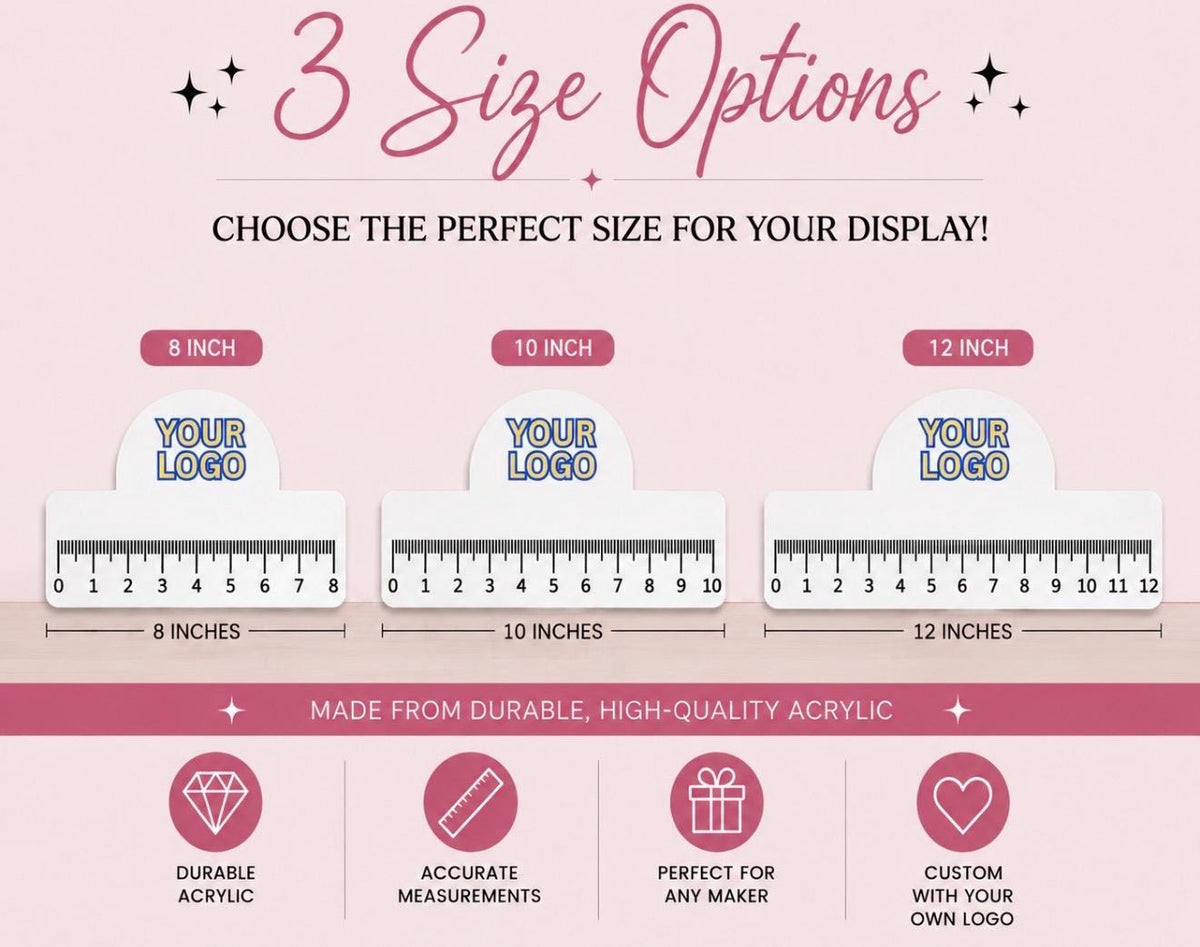 Custom Logo Chain Measure Board for Permanent Jewelry | Personalized Acrylic Measuring Board | Jewelry Measuring Tool