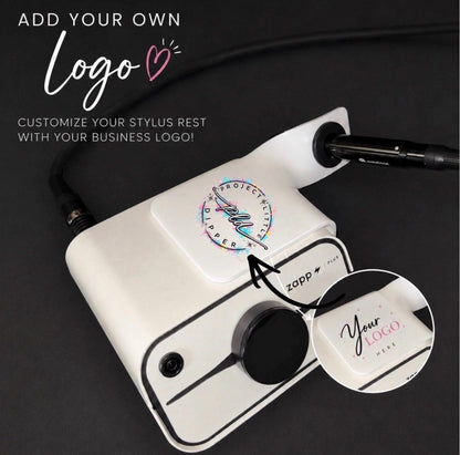 Custom Logo Permanent Jewelry Stylus Rest | Universal Acrylic Holder | Tool Organizer | Zapp 2 Plus, Everarc & Orion mPulse Pro