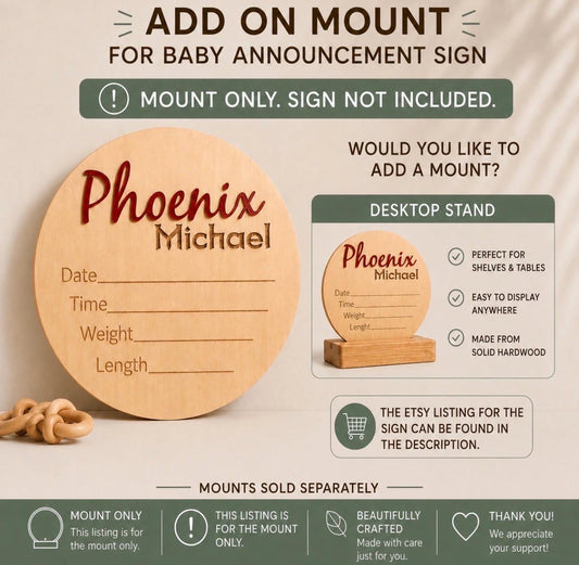 Add-On Mount for Baby Announcement Sign